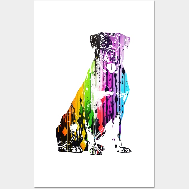 Paint Drip Rottweiler Wall Art by NikkiBear67